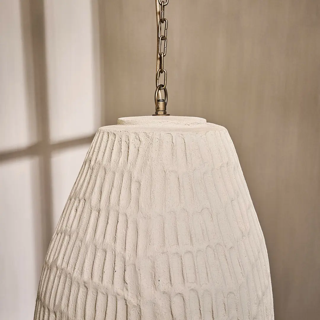 Loberon Nouvrette Hanglamp - 40W - Ø38cm - Beige - afbeelding 4 van 6