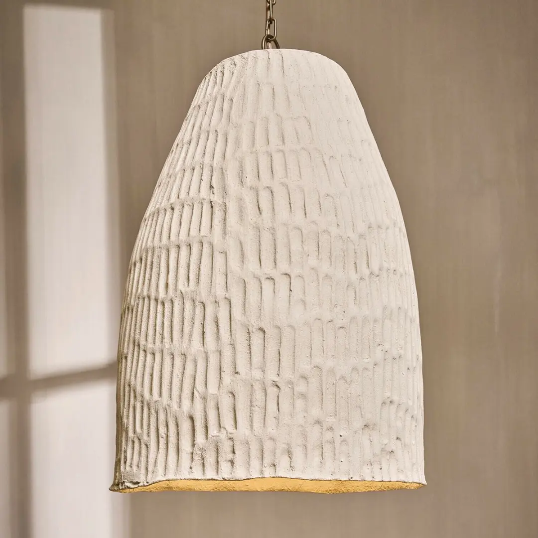Loberon Nouvrette Hanglamp - 40W - Ø38cm - Beige - afbeelding 2 van 6