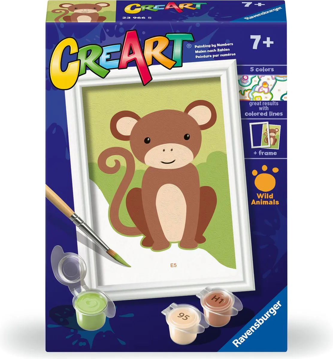 Ravensburger CreArt Wild Monkey Schilderen op Nummer - Meerkleurig - afbeelding 6 van 6