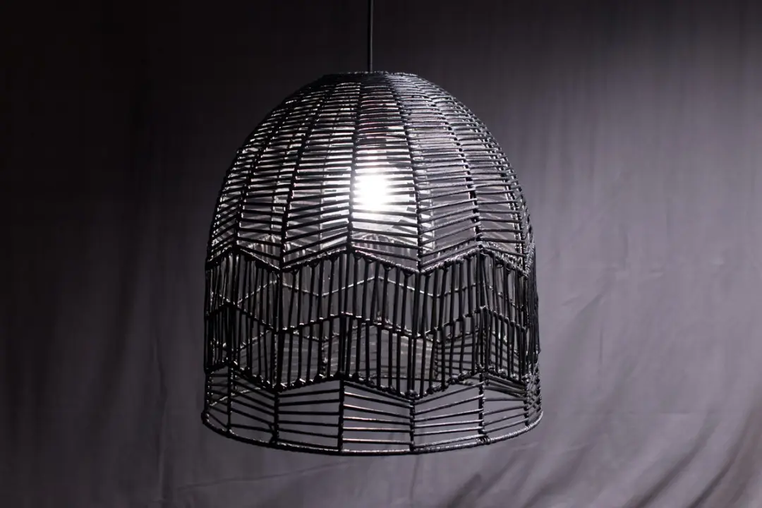 Groenovatie Rotan Hanglamp - Zwart - Ø45cm - afbeelding 6 van 6