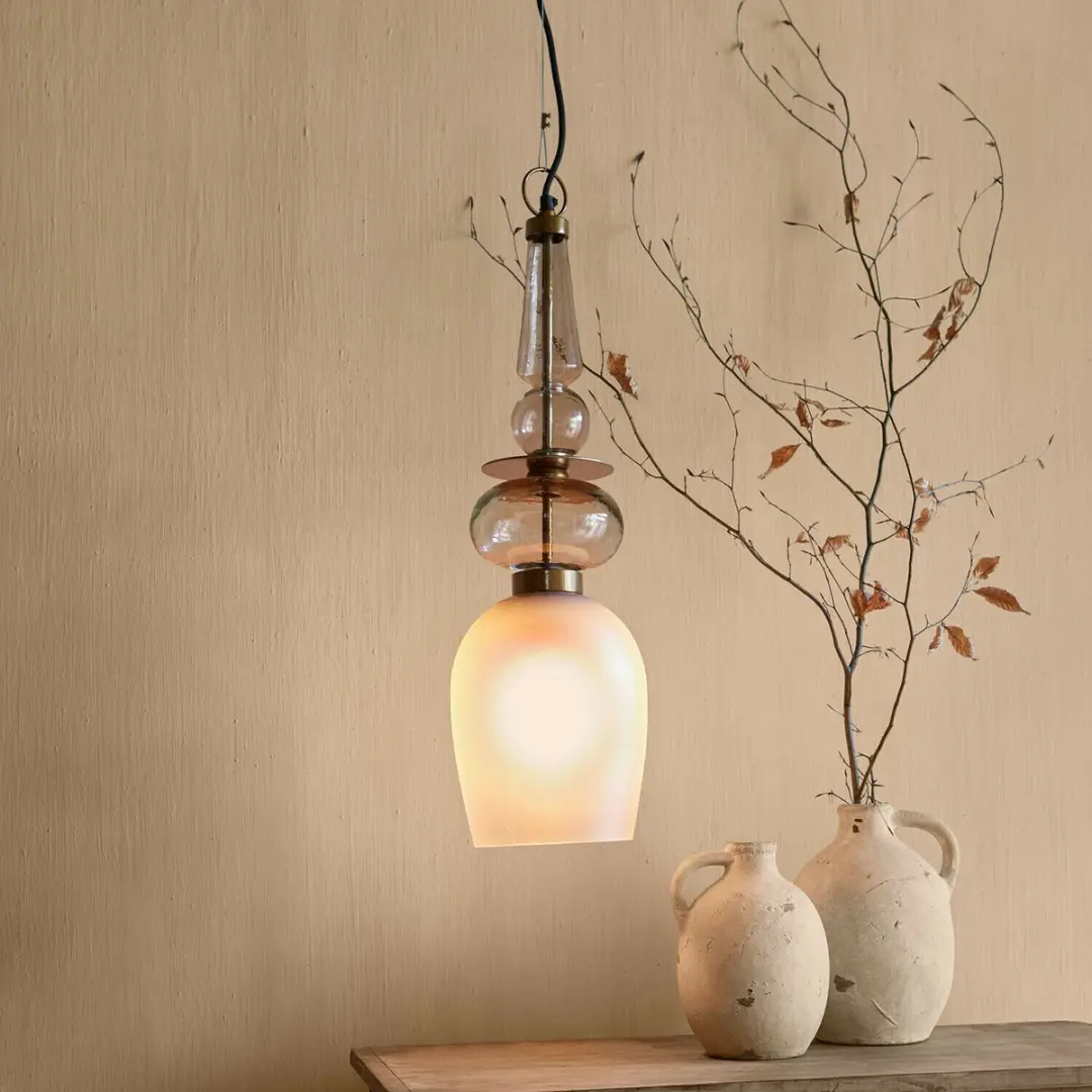 Loberon Hanglamp Vélomiane - Ø19cm - Antiek messing - afbeelding 4 van 6