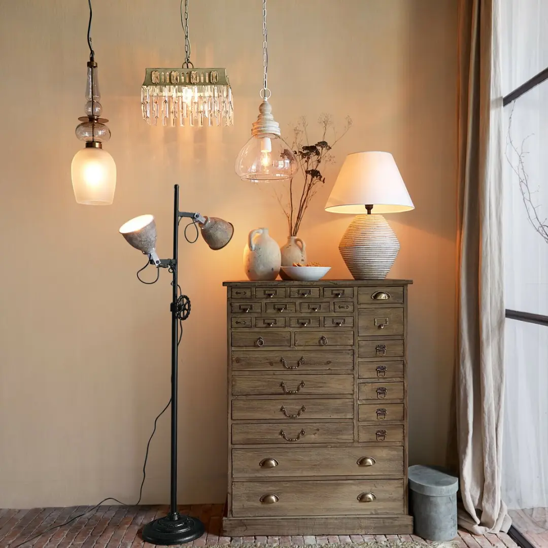 Loberon Hanglamp Vélomiane - Ø19cm - Antiek messing - afbeelding 5 van 6