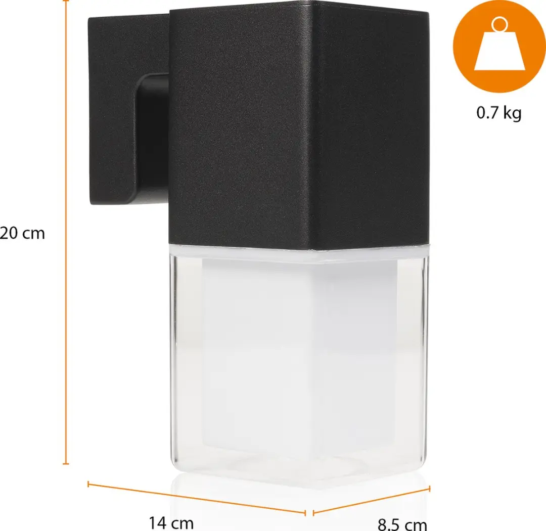 Smartwares OOL-50016 Wandlamp Buiten - 12W 800 Lumen - Zwart/Wit - afbeelding 5 van 6