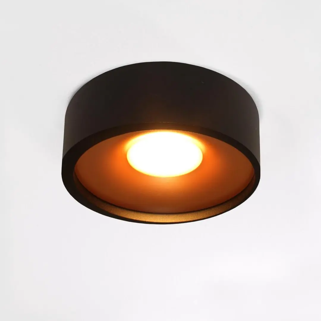 Artdelight Orlando Plafondlamp - 10W 2700K - Zwart/Goud