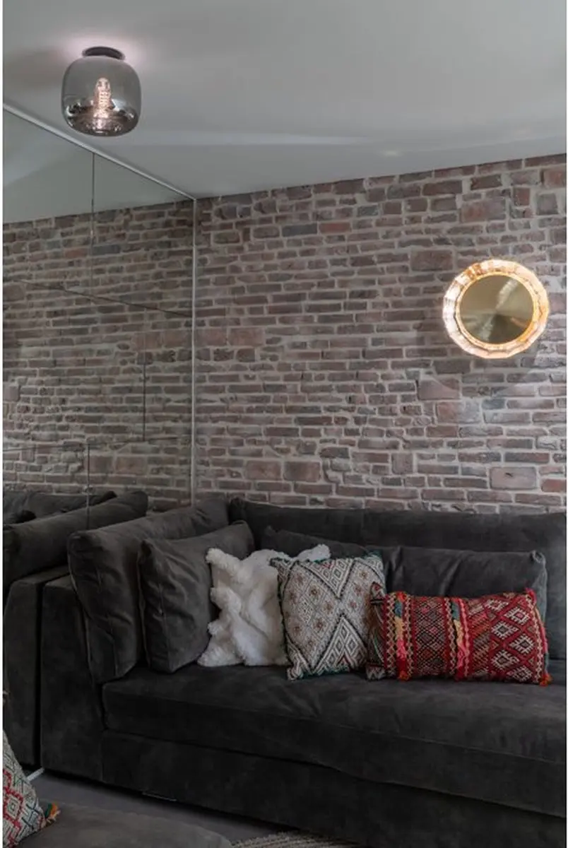 Artdelight Preston Plafondlamp - Ø24cm Smoke Glas - Zwart