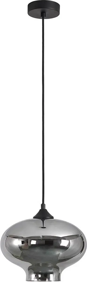 Artdelight Toronto Hanglamp - Ø27cm Rookglas - Zwart