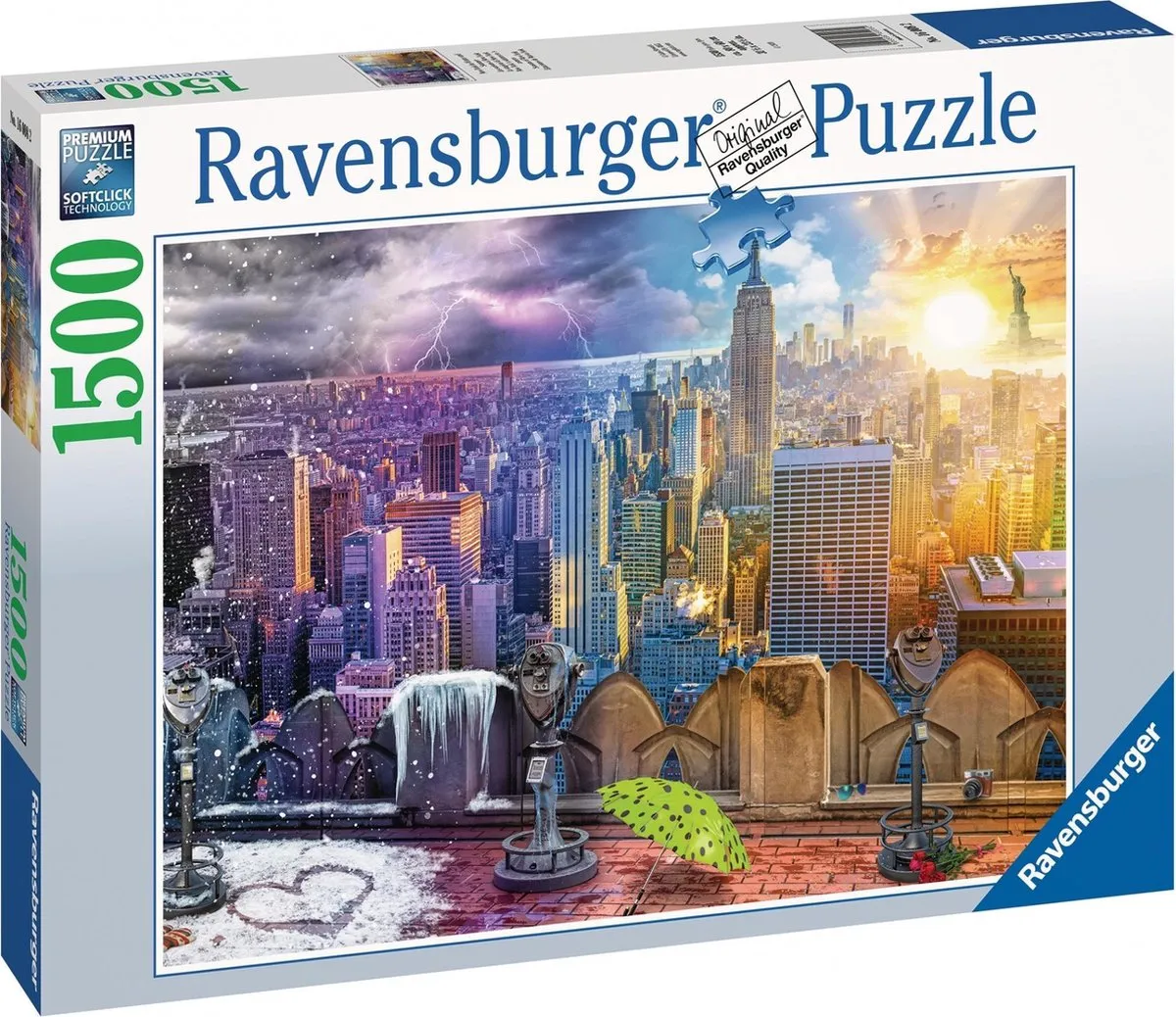 Ravensburger NY Skyline Dag & Nacht Legpuzzel 1500 Stuks - Multicolor