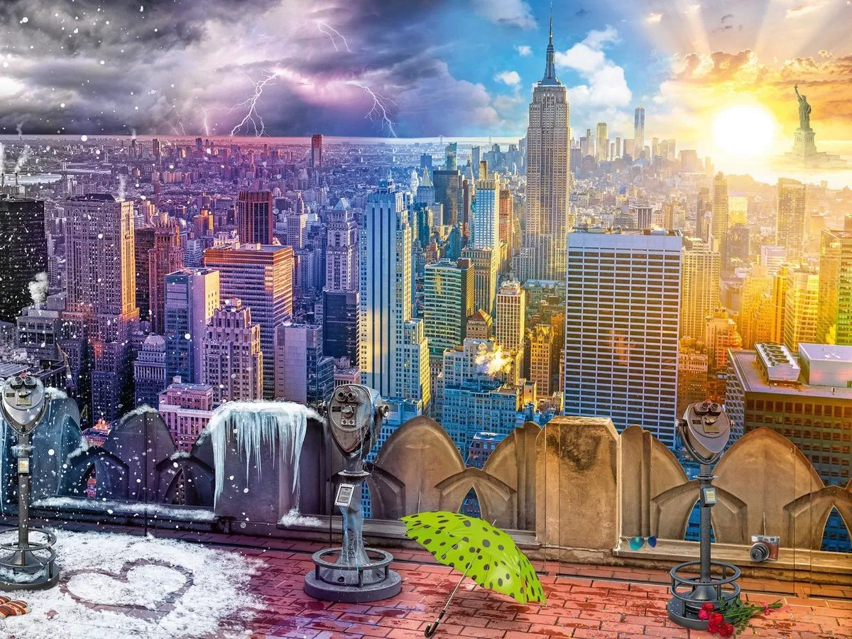 Ravensburger NY Skyline Dag & Nacht Legpuzzel 1500 Stuks - Multicolor