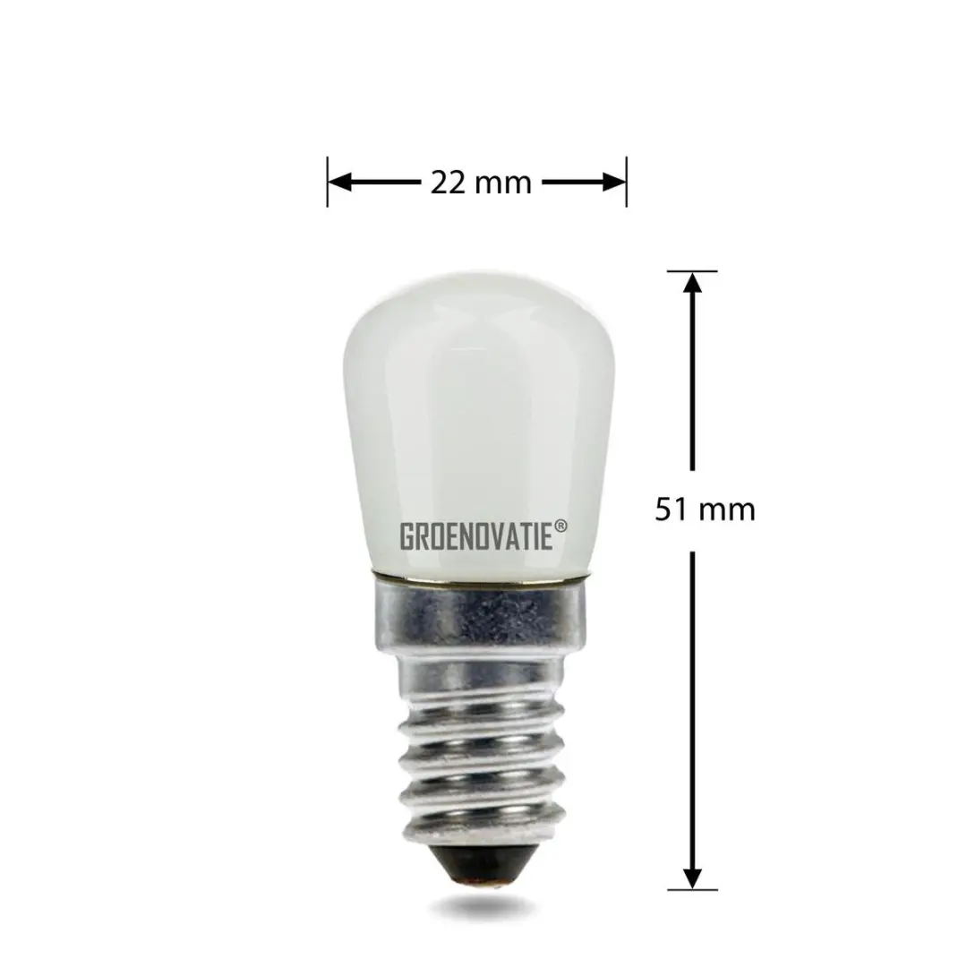 Groenovatie LED Koelkastlamp E14 2W - 51x22mm Mat Koelwit - afbeelding 4 van 4
