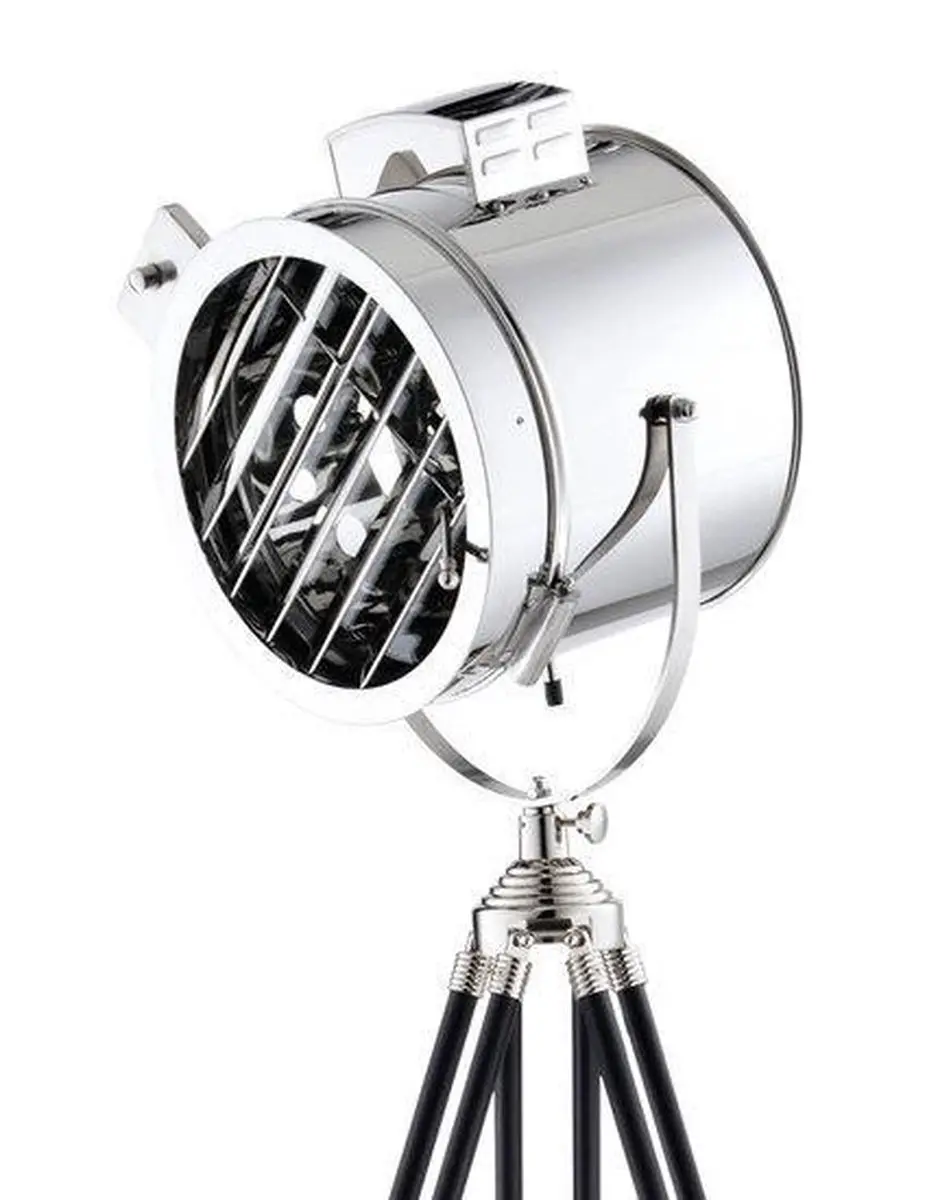 Groenovatie Maritieme Luxe Tripod Vloerlamp E27 - 132x32cm - Chroom/Zwart - afbeelding 2 van 3