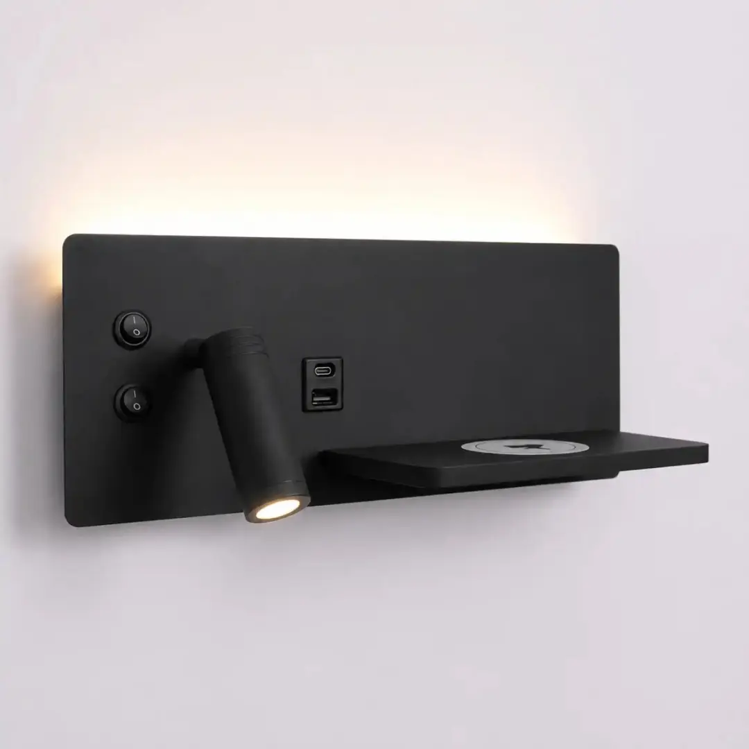 Artdelight Wandlamp USB 2x3000K - 30cm Zwart