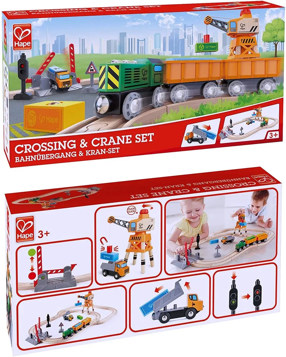 Hape Treinbaan Magneetkraan E3732 - 34-delig Multicolor