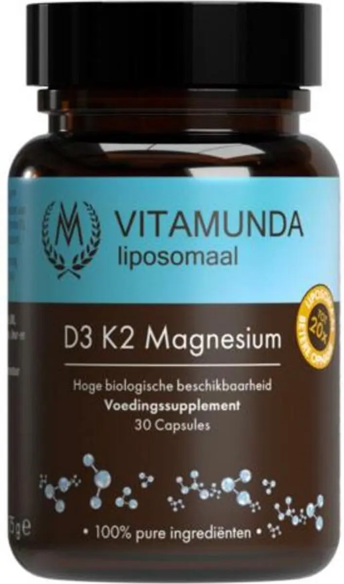 Vitamunda Liposomale D3 K2 Magnesium - 30 Capsules