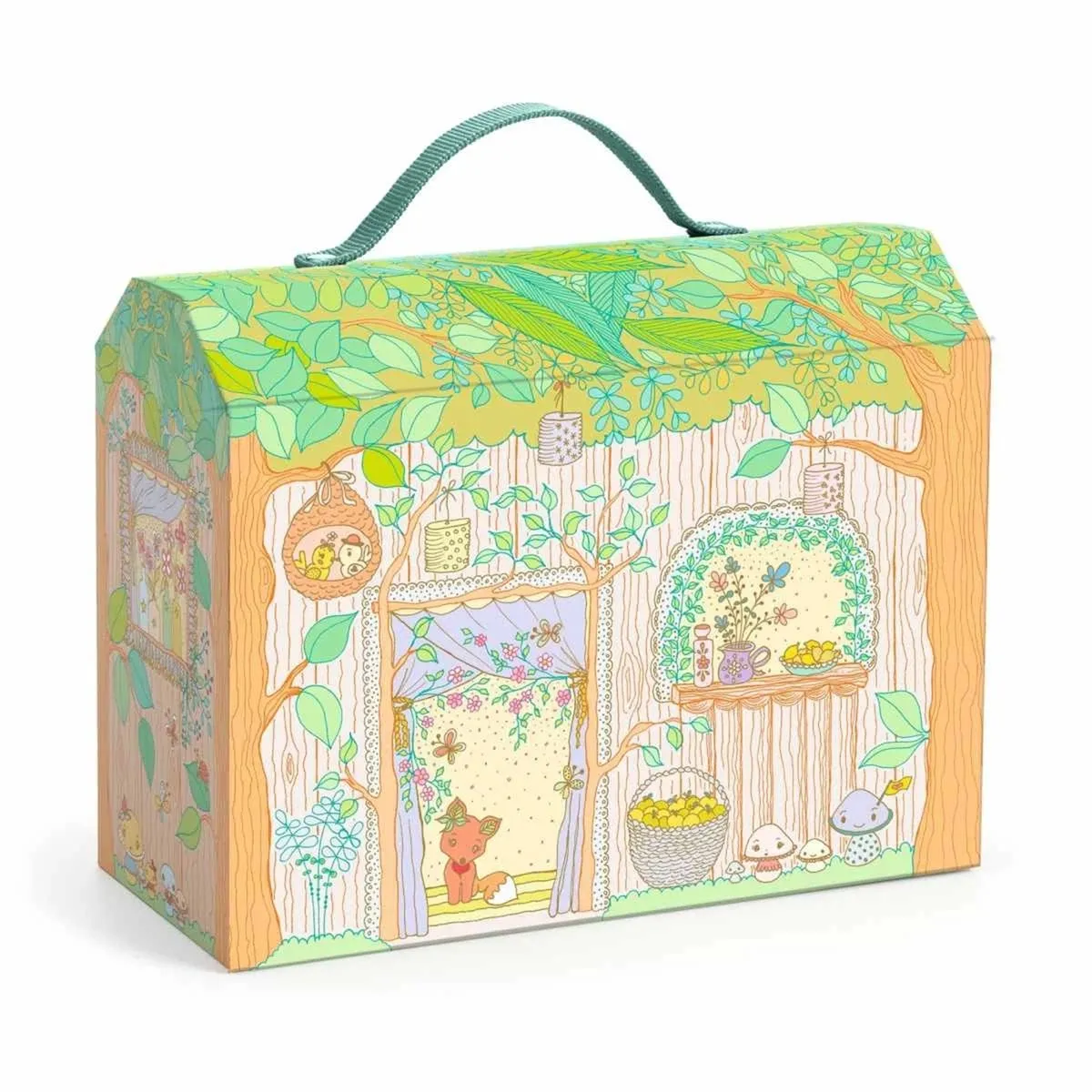 Djeco Maison des Bois Sylvia & Fox Poppenhuis - Multicolor