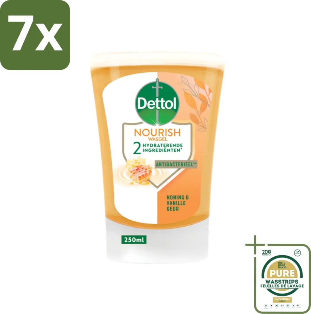 7 x Dettol No-Touch Handzeep Refill Extra Care Honey & Sheabutter 250 ml