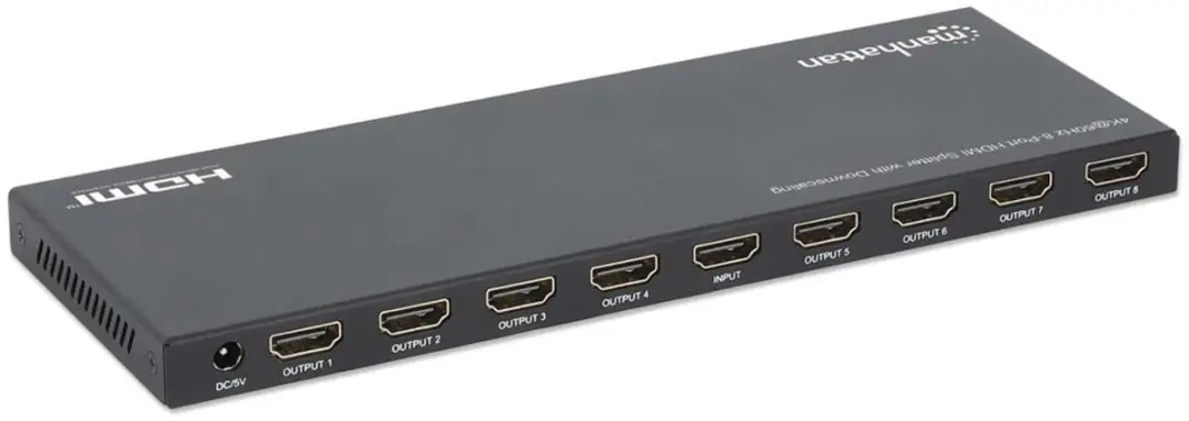Manhattan 208451 HDMI Splitter 8-Port - 4K@60Hz - Zwart - afbeelding 3 van 6