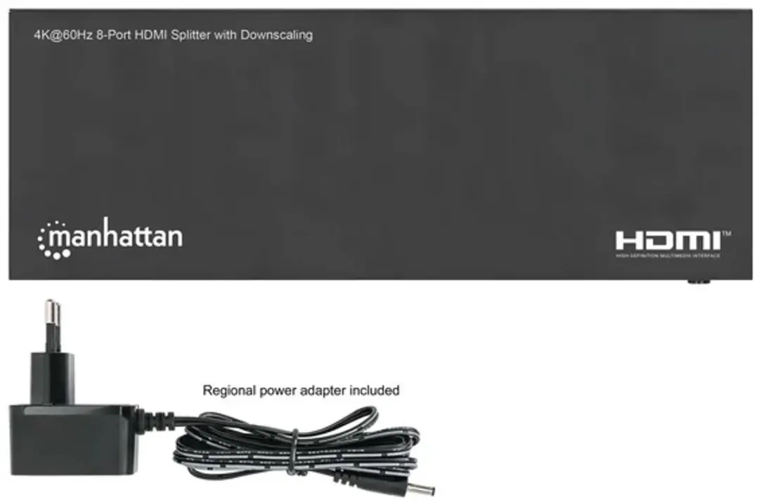 Manhattan 208451 HDMI Splitter 8-Port - 4K@60Hz - Zwart - afbeelding 4 van 6