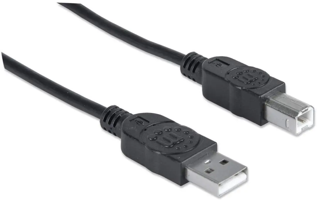 Manhattan USB 2.0 AM-BM Kabel 5m - Zwart - afbeelding 5 van 6