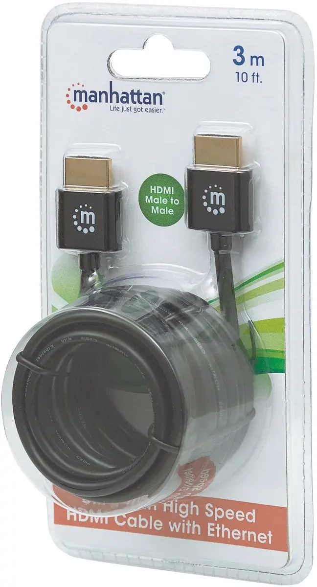 Manhattan 394376 HDMI-kabel 3m - 4K UHD - Zwart