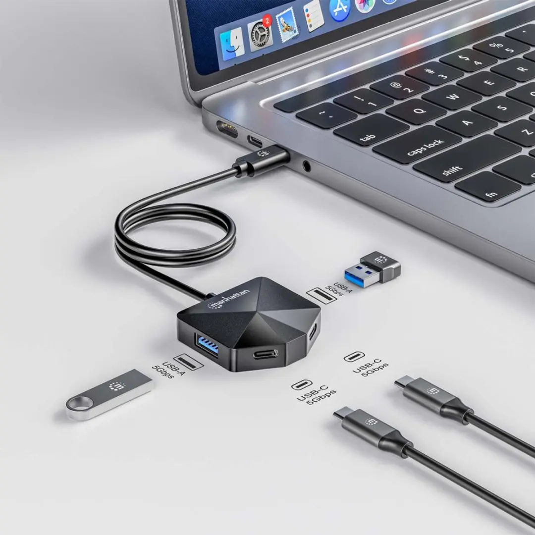 Manhattan 181150 USB-Hub 4-Port USB 3.0 - Zwart