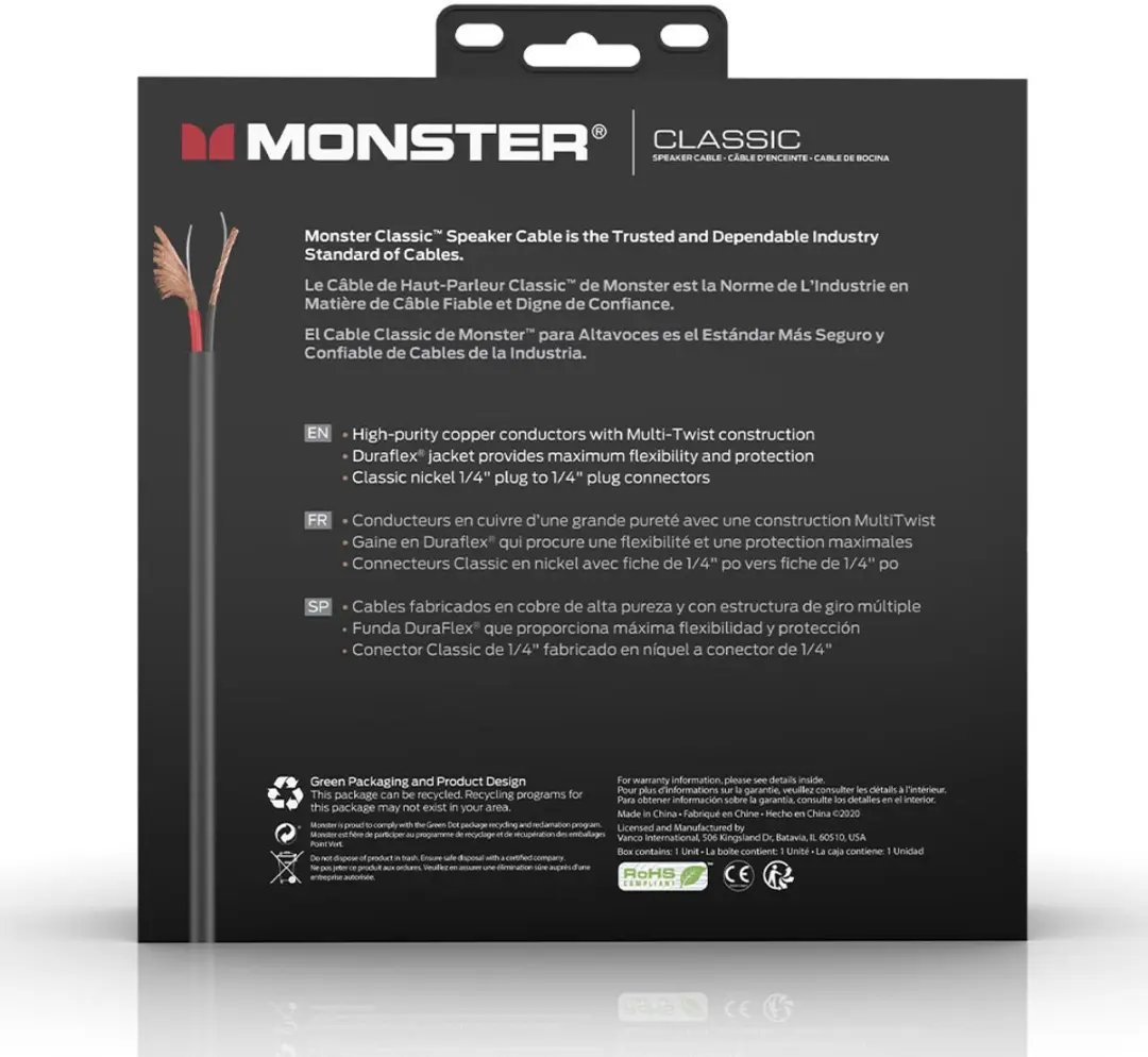 Monster Cable Classic Speakerkabel 600505 7.5m - Zwart