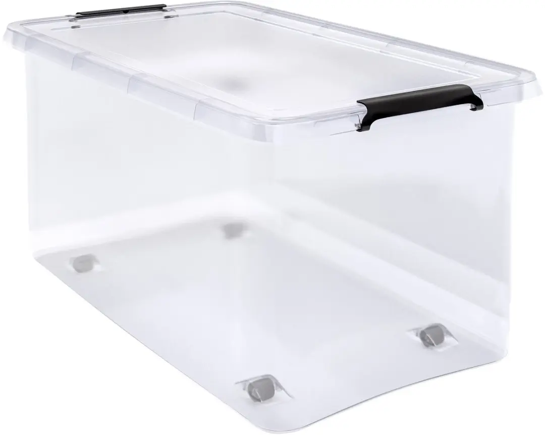 Deuba Opbergbox Set 4x Kunststof 60L 58x39x35cm Transparant