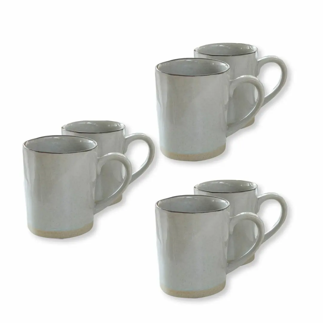 Loberon Mokken Biarré Grijs - Set van 6