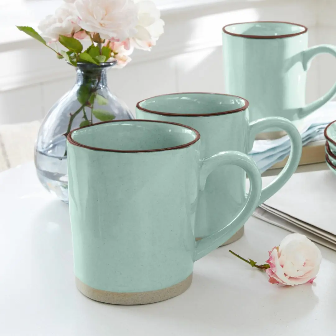 Loberon Biarré Mokken Set - 6 Stuks - Turquoise