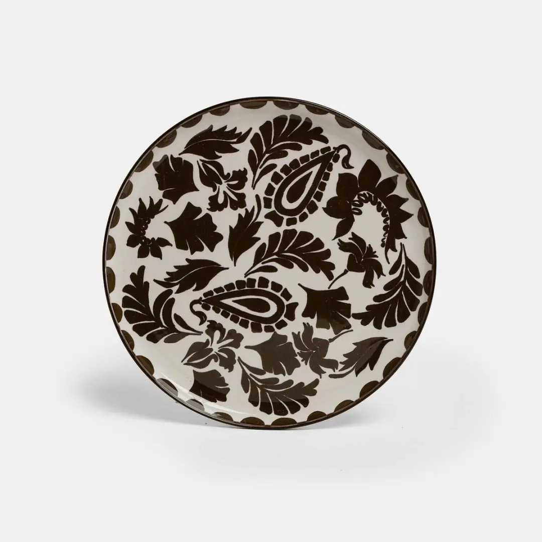 Loberon Tazira Bordenset 12-delig - 2 Designs - Weiß/Dunkelbraun