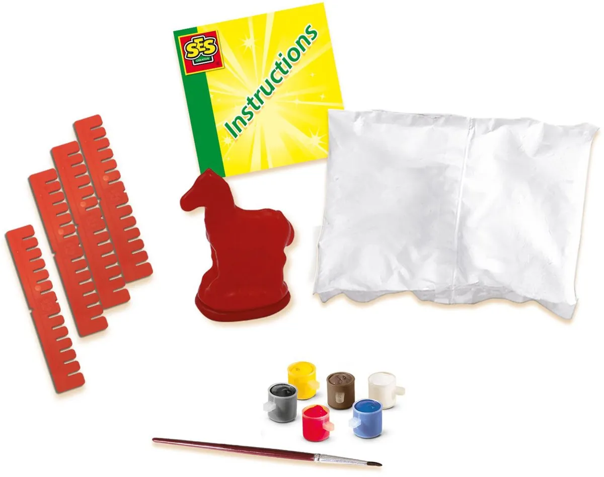 SES Creative Paard 3D Giet- en Schilderpakket - inclusief gips en verf