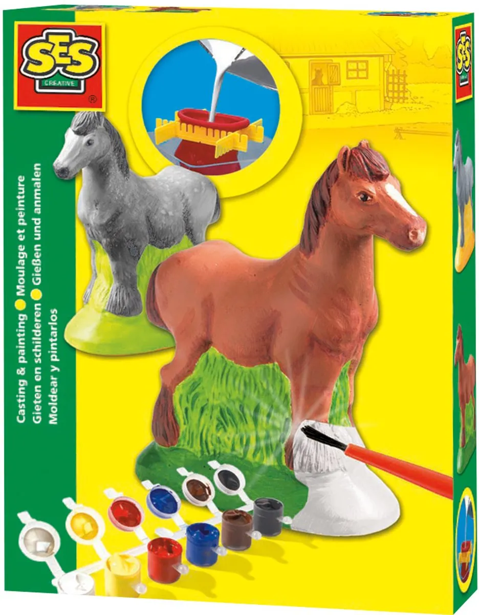 SES Creative Paard 3D Giet- en Schilderpakket - inclusief gips en verf