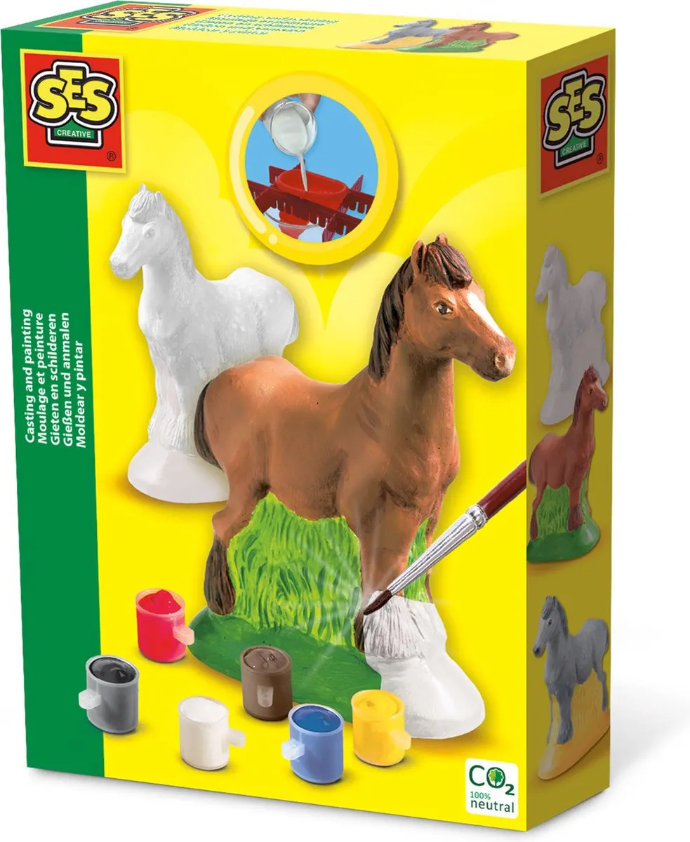 SES Creative Paard 3D Giet- en Schilderpakket - inclusief gips en verf