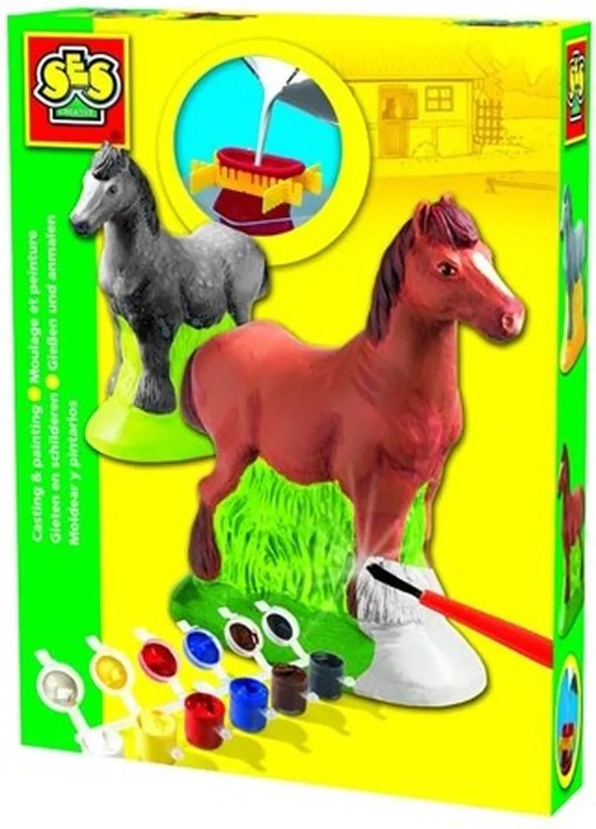SES Creative Paard 3D Giet- en Schilderpakket - inclusief gips en verf