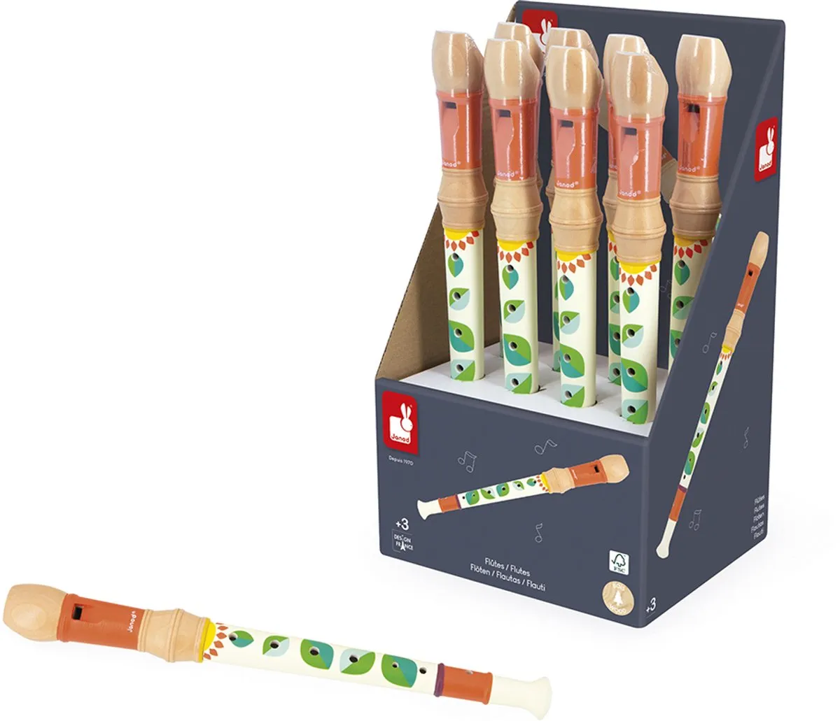 Janod Gioia Houten Blokfluit - Jungle Patronen - 3+ Jaar