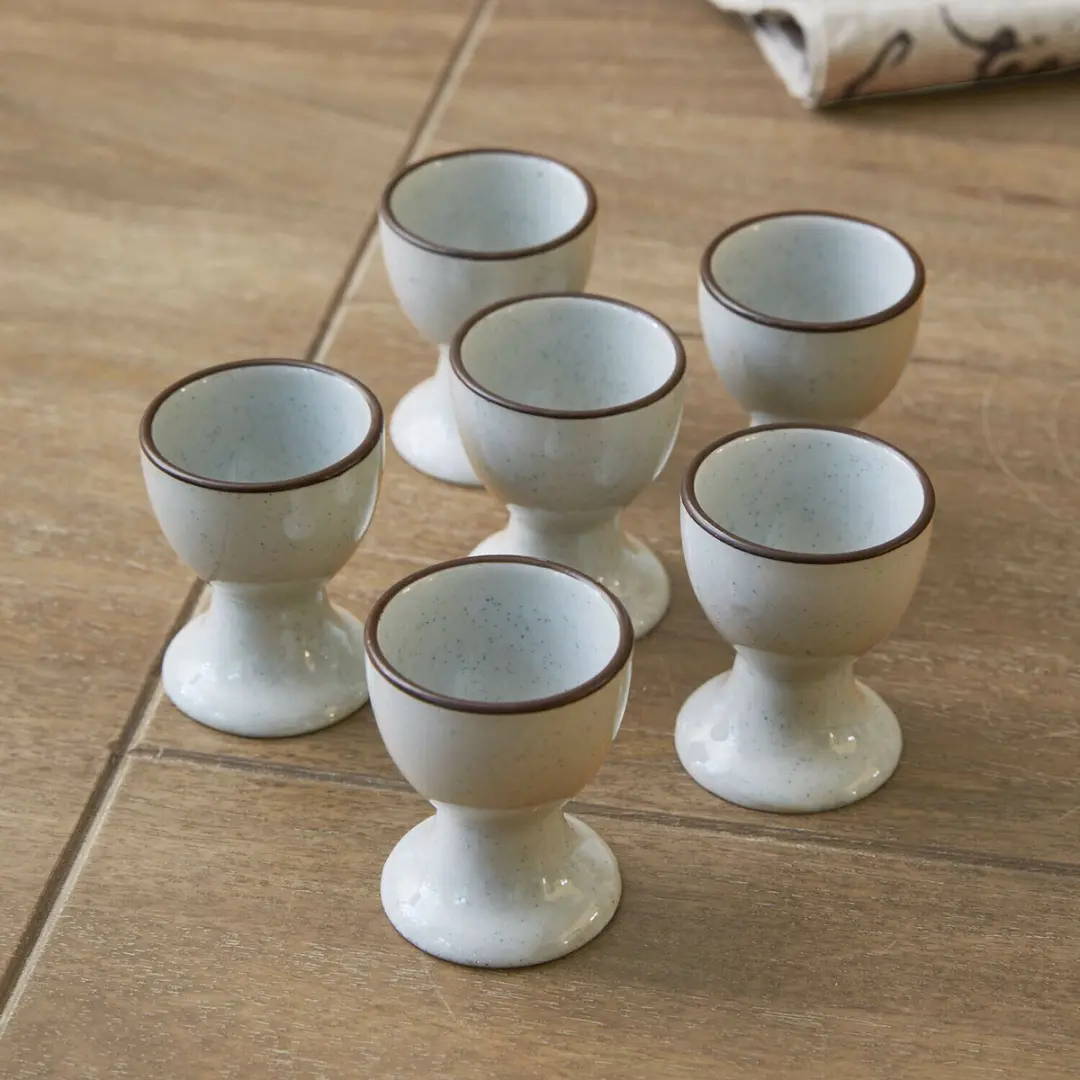 Loberon Eierdopjes Biarré - 6 Stuks - Grijs
