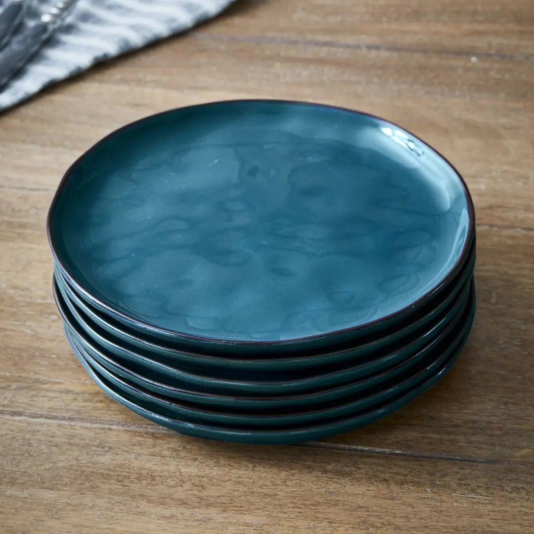 Loberon Biarré Dessertbordjes - 6 Stuks - Blauw