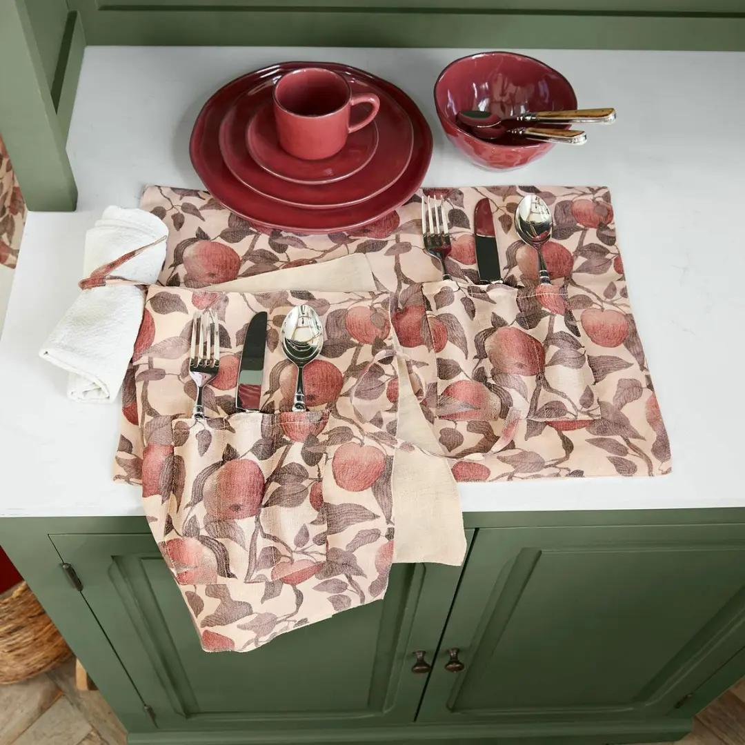 Loberon Placemats Zaveline Roest/Crème
