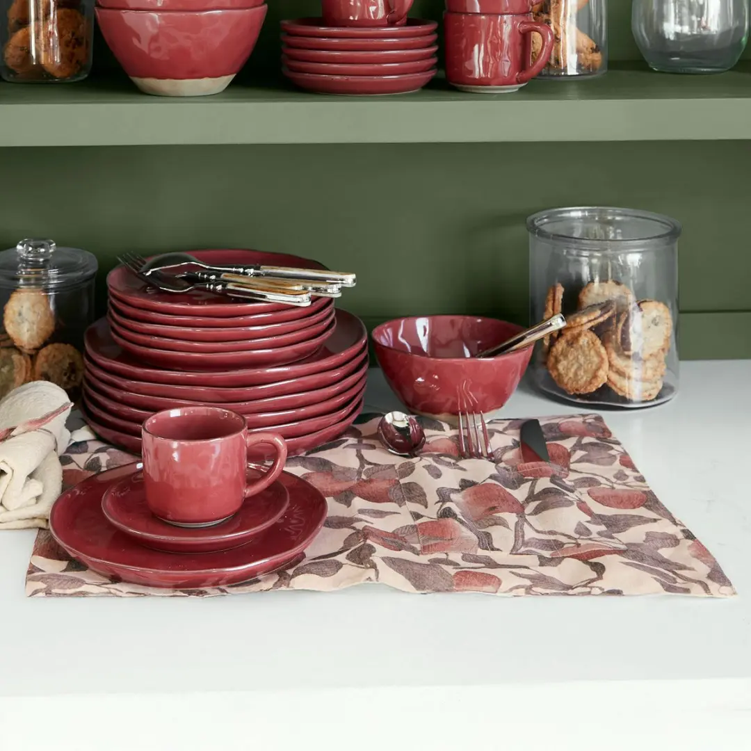 Loberon Placemats Zaveline Roest/Crème - 2 Stuks