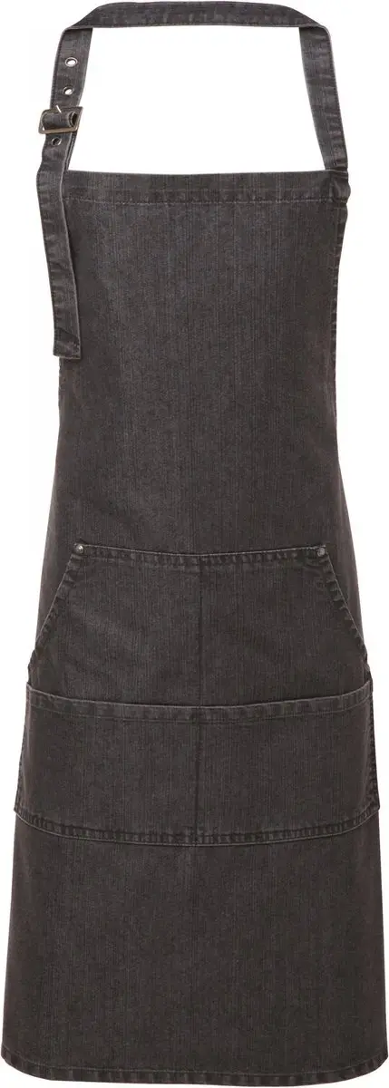 Schort/Tuniek/Werkblouse Unisex One Size Premier Black Denim 70% Katoen, 30% Pol