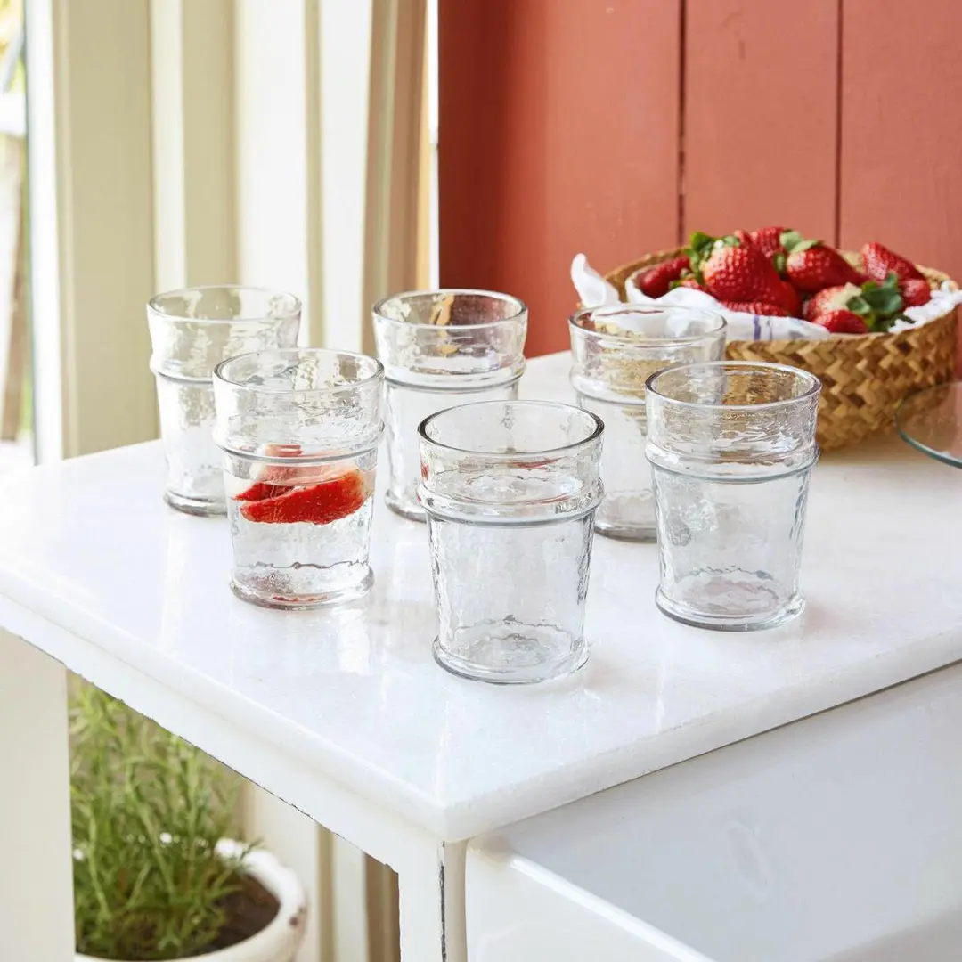 Loberon Avrilla Glas Set 6 Stuks - Ø8cm - Helder