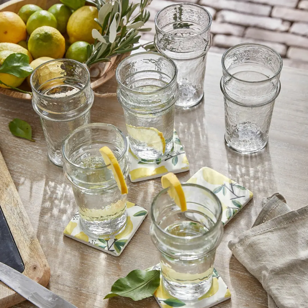 Loberon Avrilla Glas Set 6 Stuks - Ø8cm - Helder