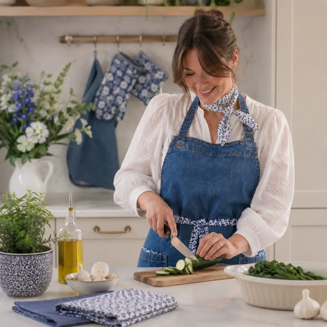 Laura Ashley Schortje - Blauw - One Size