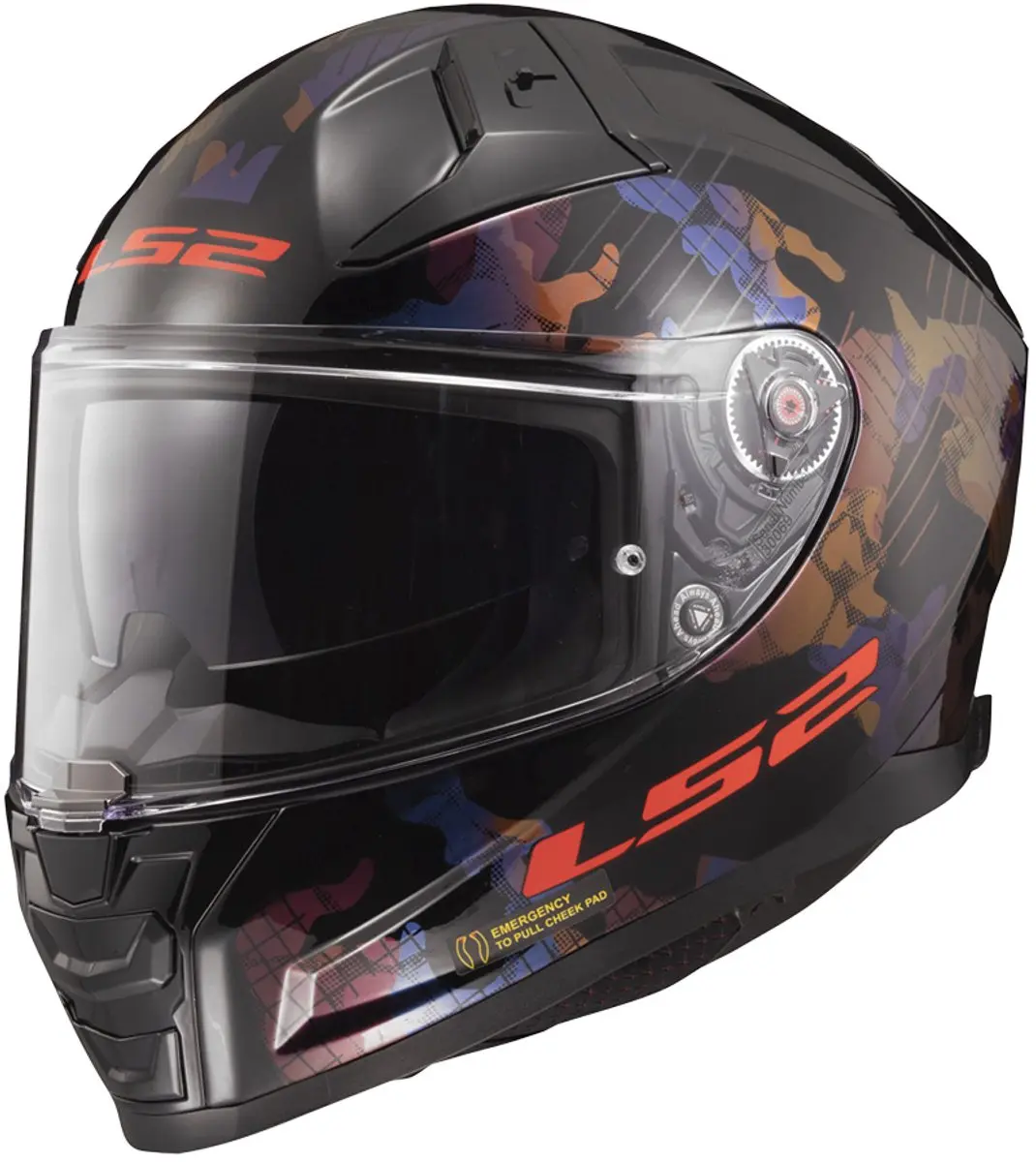 LS2 Helm Vector II Kamo FF811 zwart / blauw maat XL
