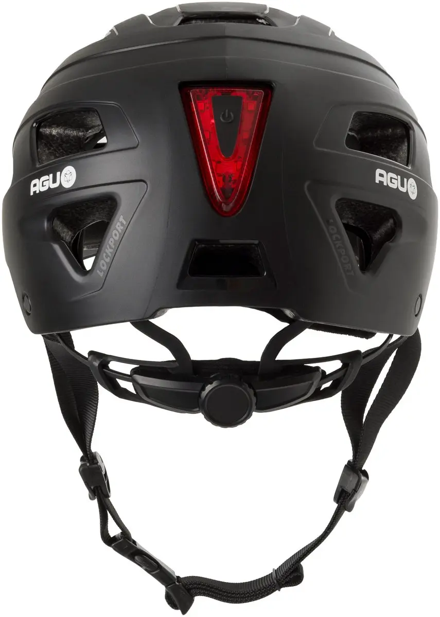 AGU Cit-E Helm - Zwart - 52-58cm - Met LED-achterlicht