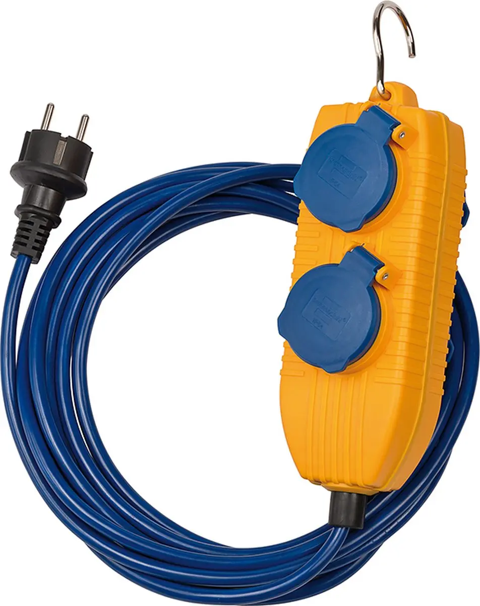 Brennenstuhl Verlengkabel IP44 met Powerblock 5m blauw AT-N05V3V3-F 3G1,5, 230 V