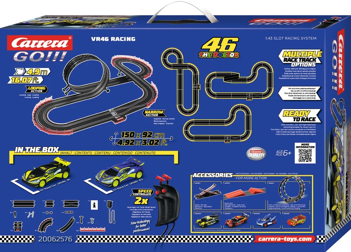 Carrera Go!!! The Doctor VR46 Ultimate GT Racing Racebaan CAR20062576 - 4,9m