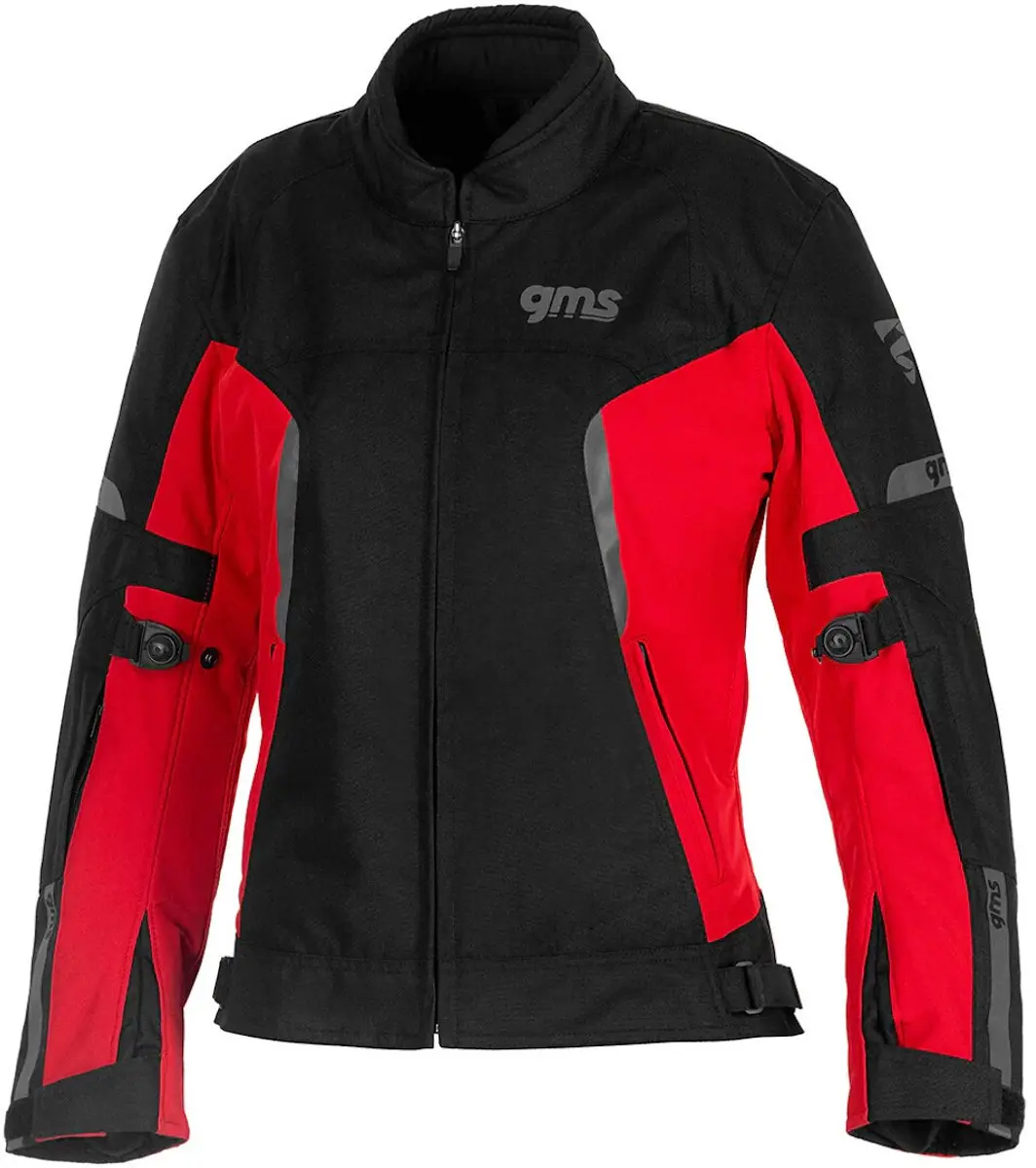 gms Vega Dames Zwart Rood Waterdichte Textiele Motorjas