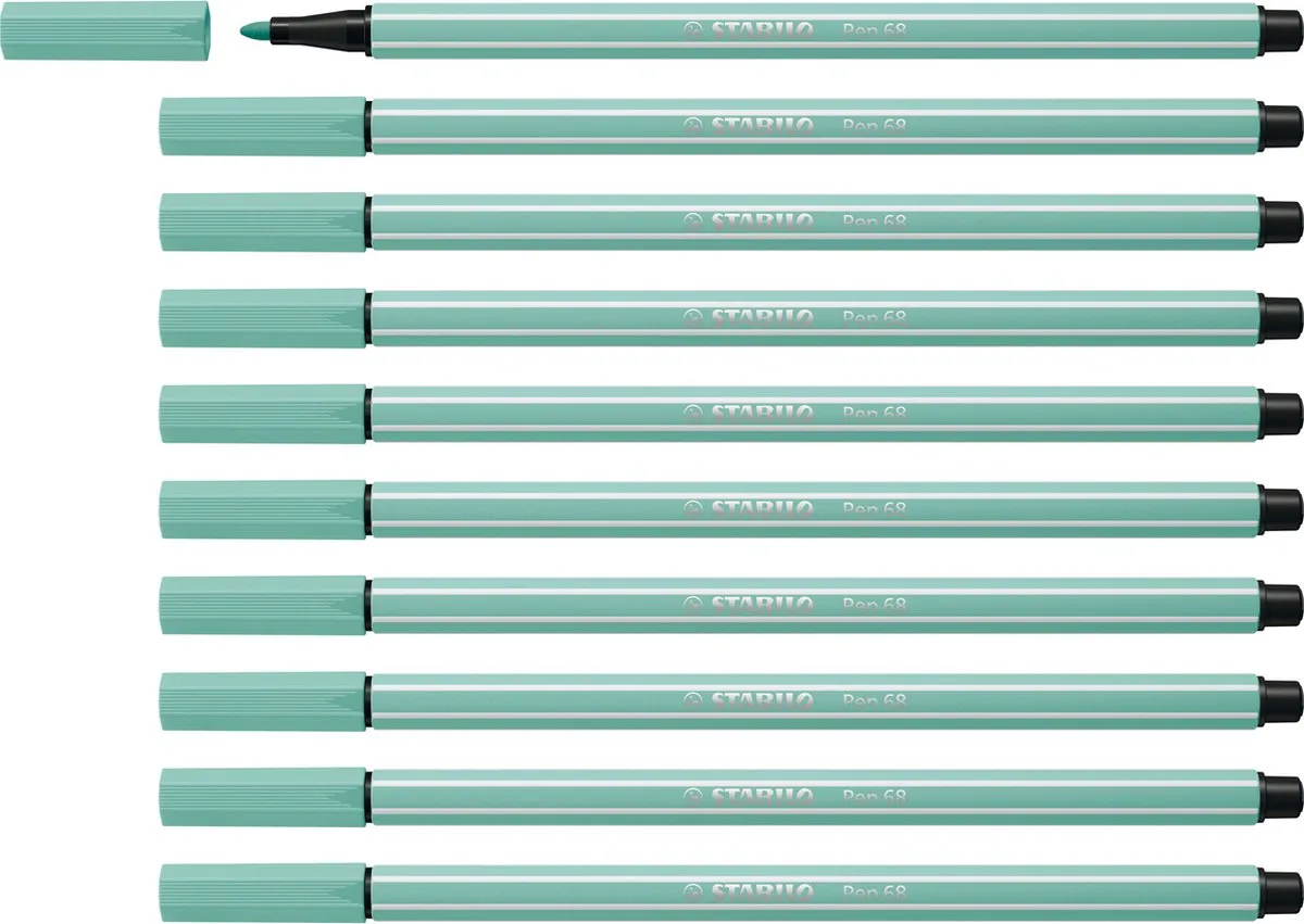 STABILO Pen 68 Premium Viltstift Eucalyptus Groen - 10 Stuks