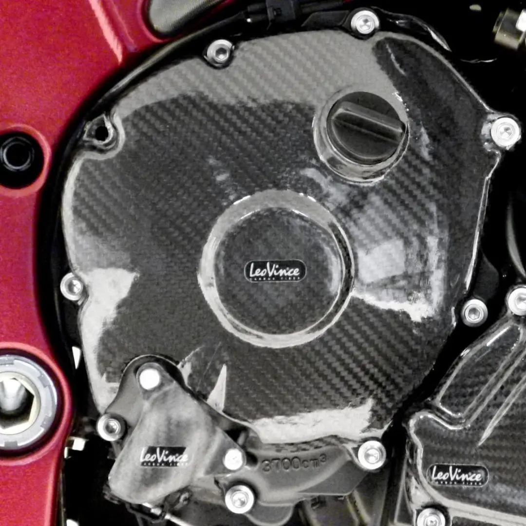 Cache carter embrayage carbone Leovince pour moto Yamaha YZF 1000 R1 2009 à 201