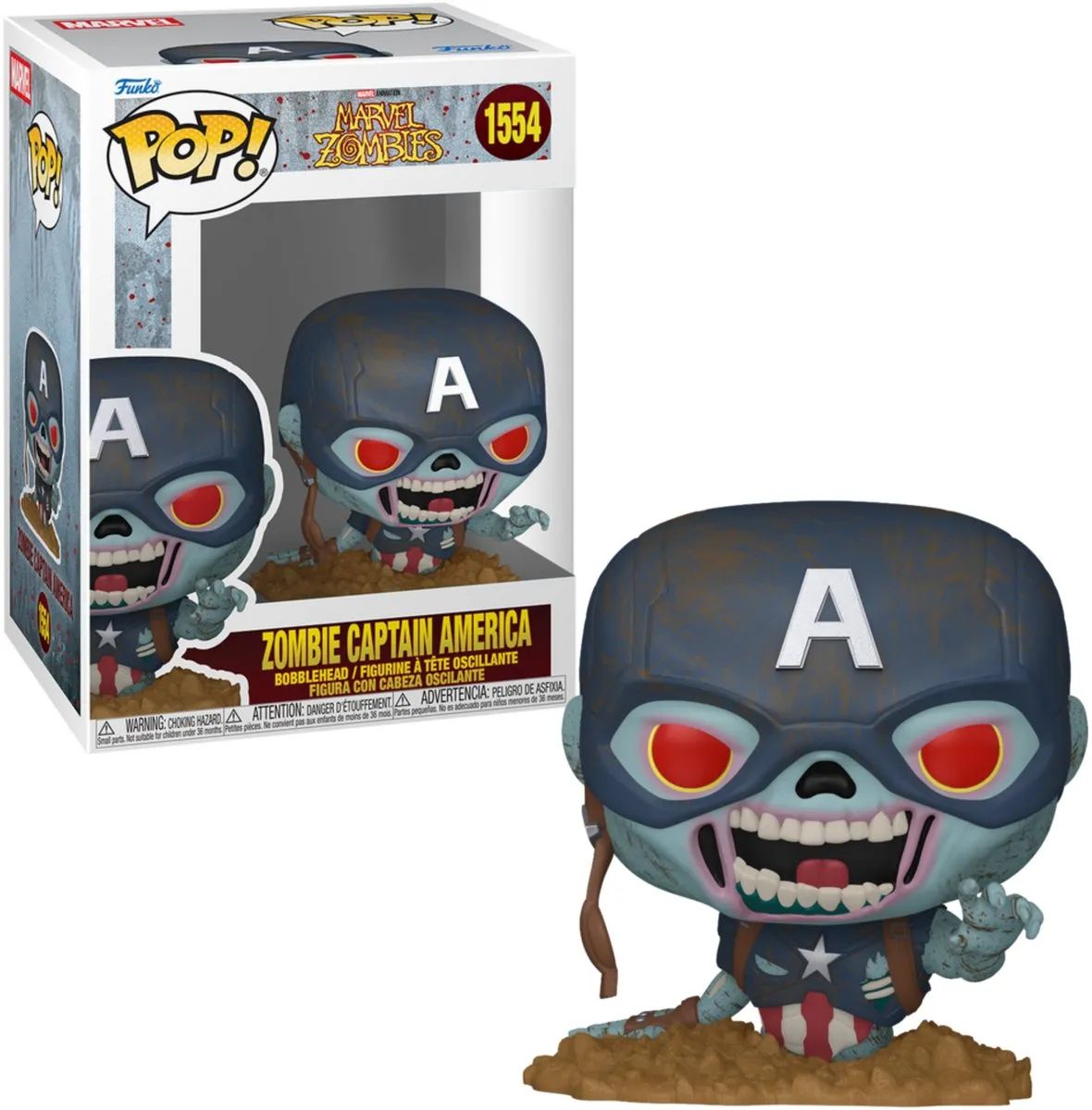 Funko Pop! Marvel Zombies Captain America #1554 - Multicolor